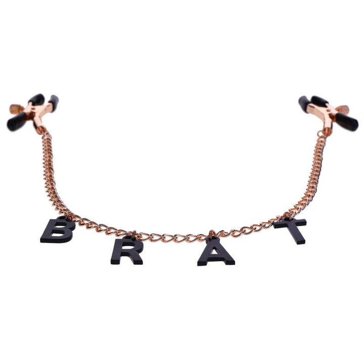 Sex & Mischief Brat Charmed Nipple Clamps - Rose Gold Nipple Clamps with 45 cm Chain – Sex toys NZ by Naughtyhut. Discreet delivery nationwide.