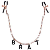 Buy Sex & Mischief Brat Charmed Nipple Clamps - Rose Gold Nipple Clamps with 45 cm Chain – Naughtyhut NZ sex toys online. Discreet delivery & top brands.