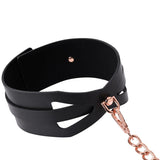 Buy Sex & Mischief Brat Collar & Leash - Rose Gold/Black Restraint – Naughtyhut NZ sex toys online. Discreet delivery & top brands.