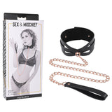 Buy Sex & Mischief Brat Collar & Leash - Rose Gold/Black Restraint – Naughtyhut NZ sex toys online. Discreet delivery & top brands.