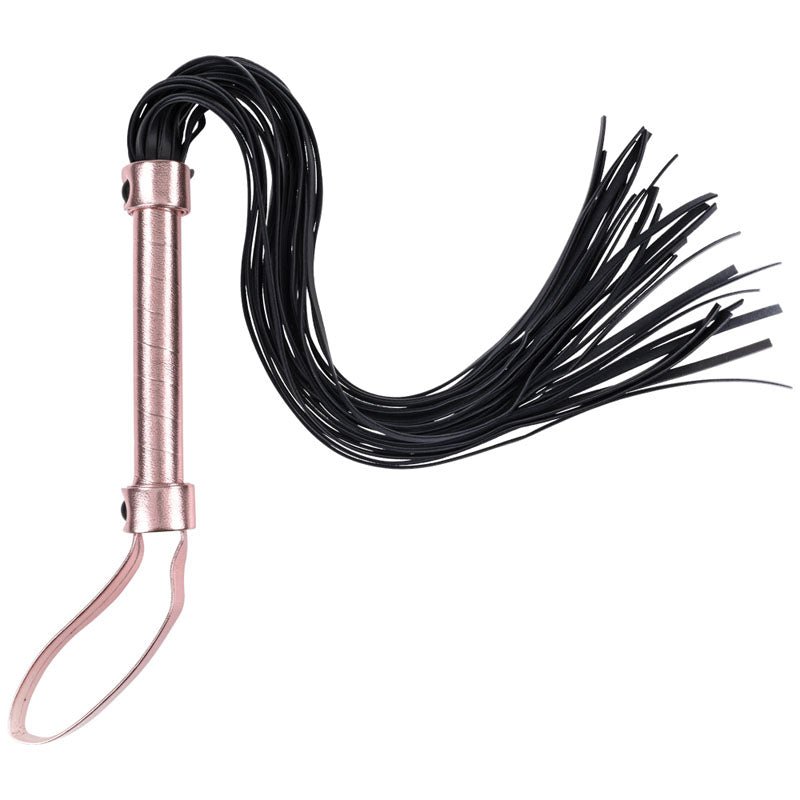 Buy Sex & Mischief Brat Flogger - Rose Gold/Black Flogger – Naughtyhut NZ sex toys online. Discreet delivery & top brands.