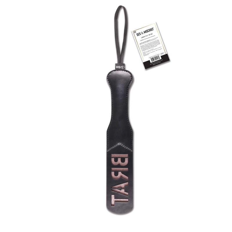 Sex & Mischief Brat Paddle - Black Spanking Paddle – Sex toys NZ by Naughtyhut. Discreet delivery nationwide.