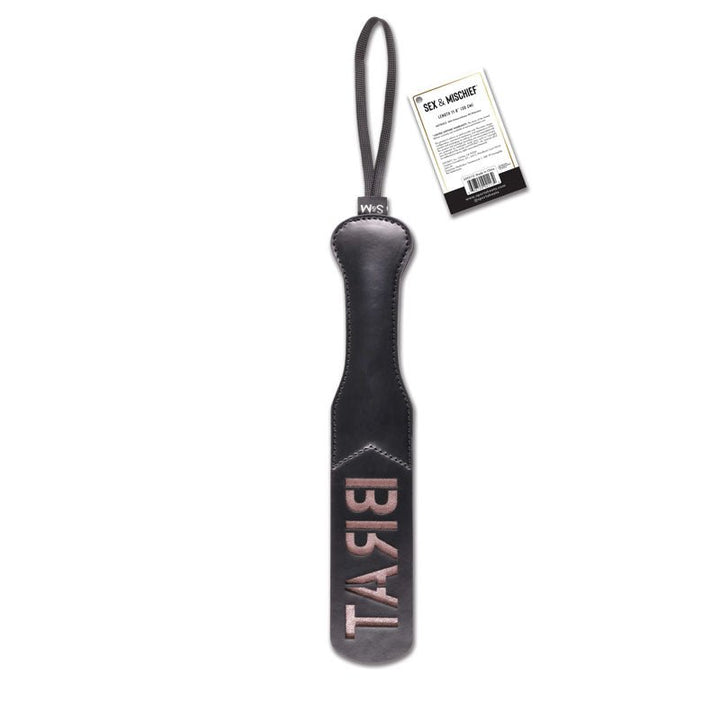 Sex & Mischief Brat Paddle - Black Spanking Paddle – Sex toys NZ by Naughtyhut. Discreet delivery nationwide.