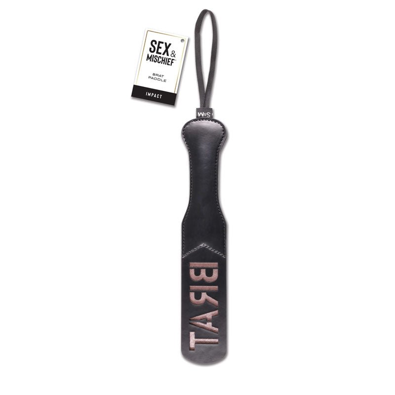 Sex & Mischief Brat Paddle - Black Spanking Paddle – Sex toys NZ by Naughtyhut. Discreet delivery nationwide.