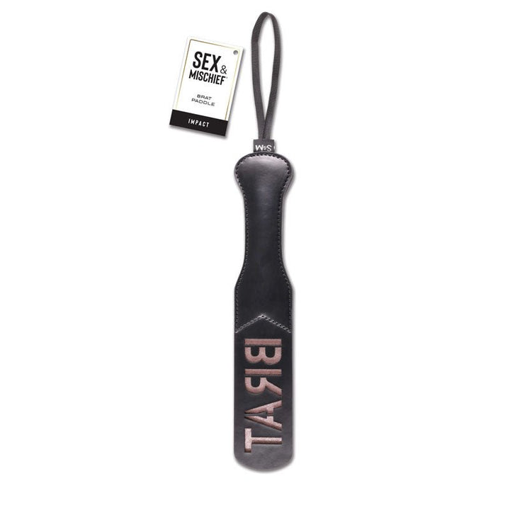 Sex & Mischief Brat Paddle - Black Spanking Paddle – Sex toys NZ by Naughtyhut. Discreet delivery nationwide.