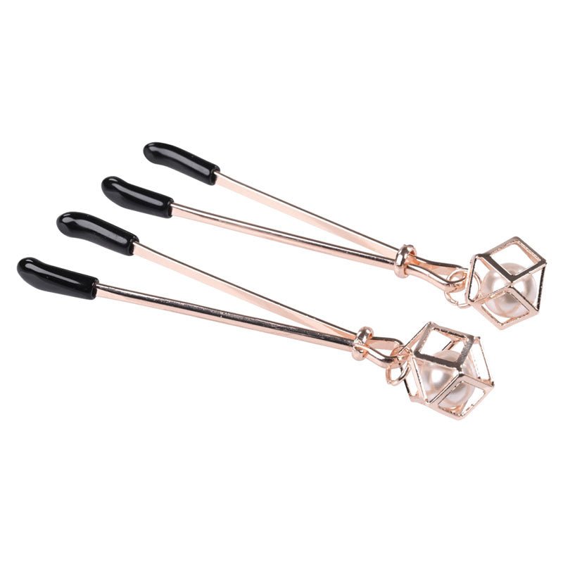 Sex & Mischief Brat Pearl Nipple Clips - Rose Gold - Set of 2 – Sex toys NZ by Naughtyhut. Discreet delivery nationwide.
