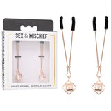 Buy Sex & Mischief Brat Pearl Nipple Clips - Rose Gold - Set of 2 – Naughtyhut NZ sex toys online. Discreet delivery & top brands.