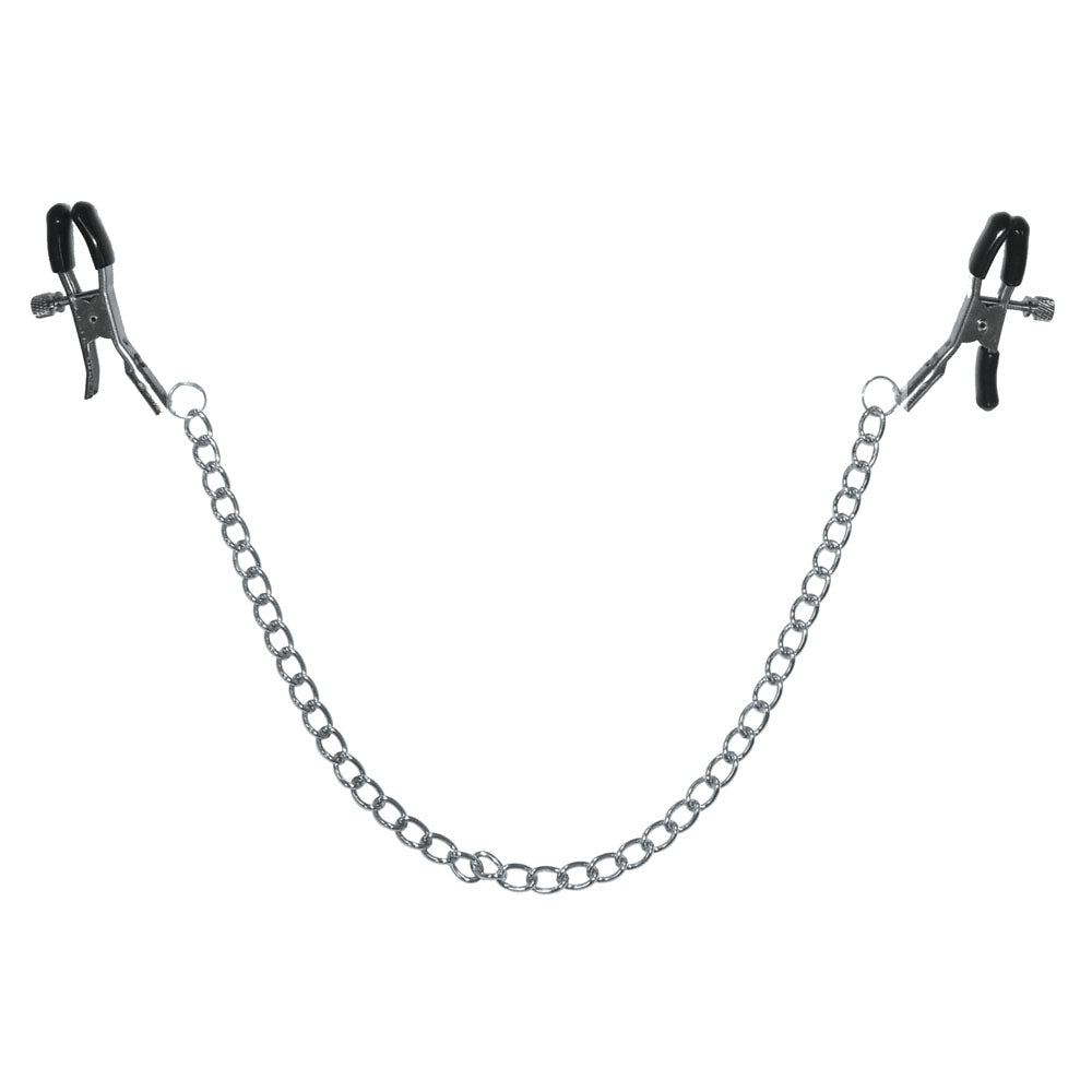 Buy Sex & Mischief Chained Nipple Clamps - Nipple Clamps with 30 cm Chain – Naughtyhut NZ sex toys online. Discreet delivery & top brands.