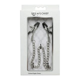 Buy Sex & Mischief Chained Nipple Clamps - Nipple Clamps with 30 cm Chain – Naughtyhut NZ sex toys online. Discreet delivery & top brands.