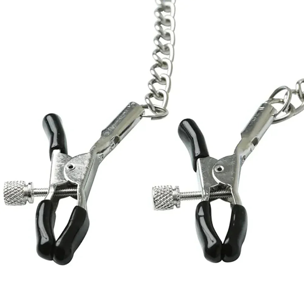 Close-up of the clamp jaws, rubber tips and tension thumbscrews