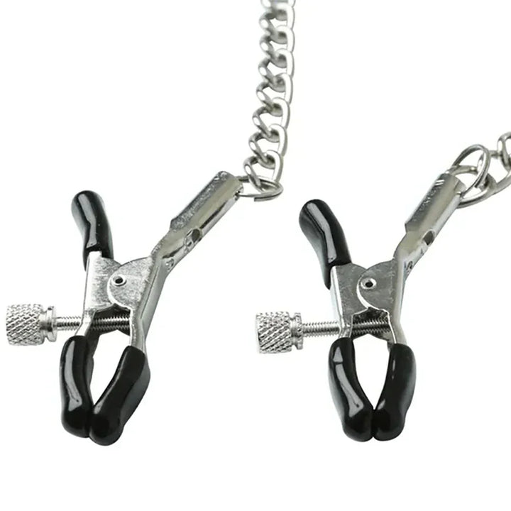 Close-up of the clamp jaws, rubber tips and tension thumbscrews