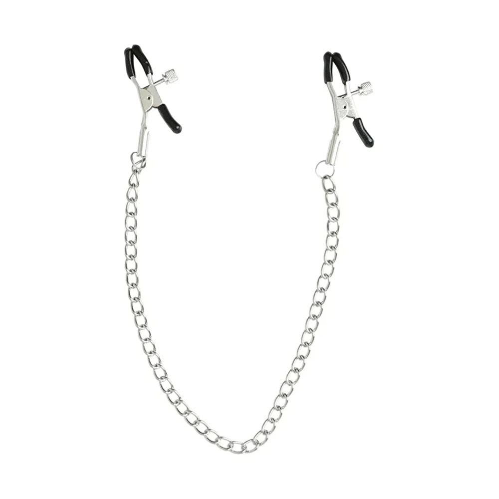 Buy Sex & Mischief Chained Nipple Clamps - Nipple Clamps with 30 cm Chain – Naughtyhut NZ sex toys online. Discreet delivery & top brands.