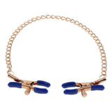 Buy Sex & Mischief Cougar Chained Nipple Clamps - Gold Nipple Clamps with Cougar Chain – Naughtyhut NZ sex toys online. Discreet delivery & top brands.