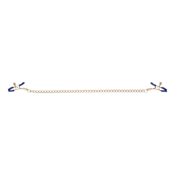 Sex & Mischief Cougar Chained Nipple Clamps - Gold Nipple Clamps with Cougar Chain – Sex toys NZ by Naughtyhut. Discreet delivery nationwide.