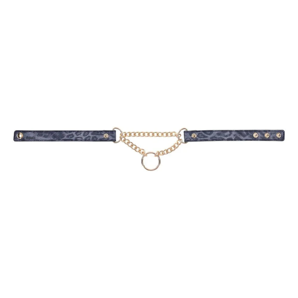 Sex & Mischief Cougar Day Collar - Navy Blue/Gold Collar – Sex toys NZ by Naughtyhut. Discreet delivery nationwide.