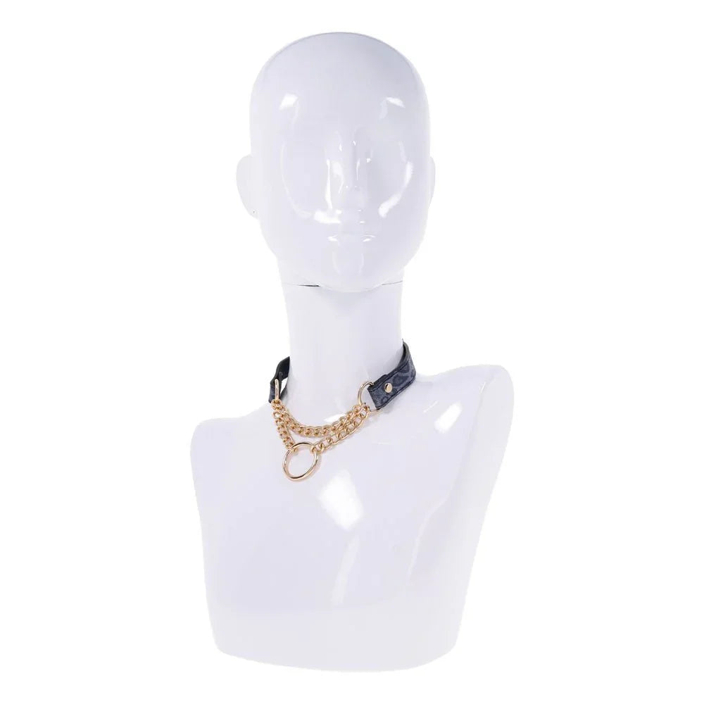 Sex & Mischief Cougar Day Collar - Navy Blue/Gold Collar – Sex toys NZ by Naughtyhut. Discreet delivery nationwide.