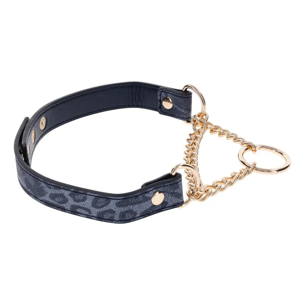 Sex & Mischief Cougar Day Collar - Navy Blue/Gold Collar – Sex toys NZ by Naughtyhut. Discreet delivery nationwide.