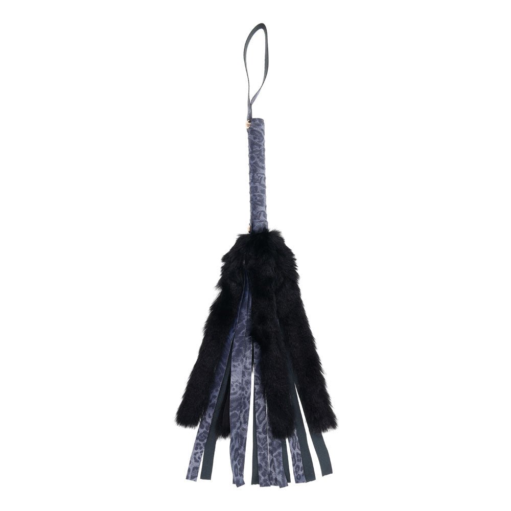 Buy Sex & Mischief Cougar Faux Fur Flogger - Navy Blue/Black Furry Flogger Whip – Naughtyhut NZ sex toys online. Discreet delivery & top brands.