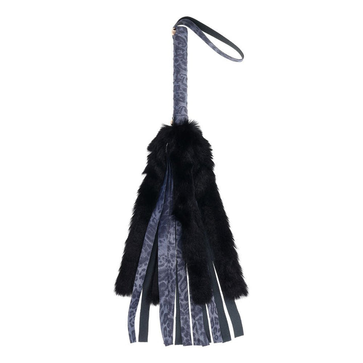 Sex & Mischief Cougar Faux Fur Flogger - Navy Blue/Black Furry Flogger Whip – Sex toys NZ by Naughtyhut. Discreet delivery nationwide.