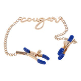Buy Sex & Mischief Cougar Nipple Clamps - Gold Nipple Clamps with 33 cm Chain – Naughtyhut NZ sex toys online. Discreet delivery & top brands.