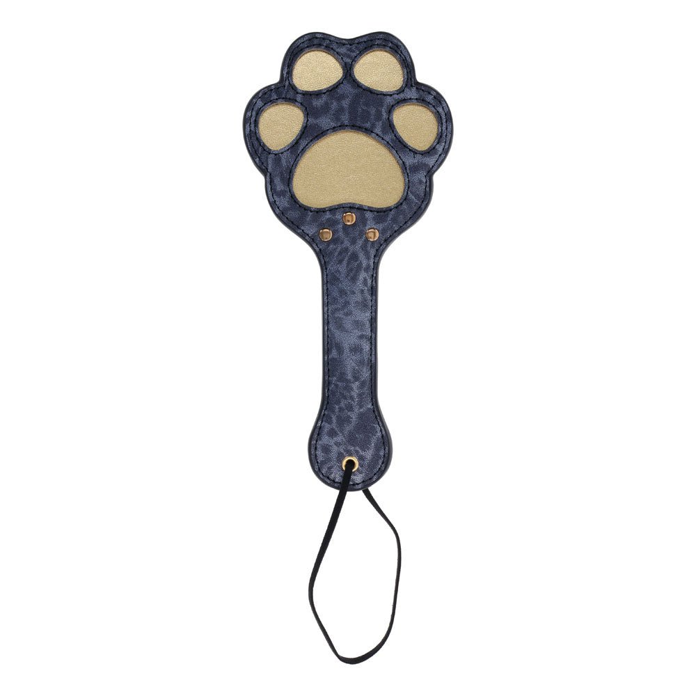 Sex & Mischief Cougar Paw Paddle - Navy Blue/Gold Spanking Paddle – Sex toys NZ by Naughtyhut. Discreet delivery nationwide.