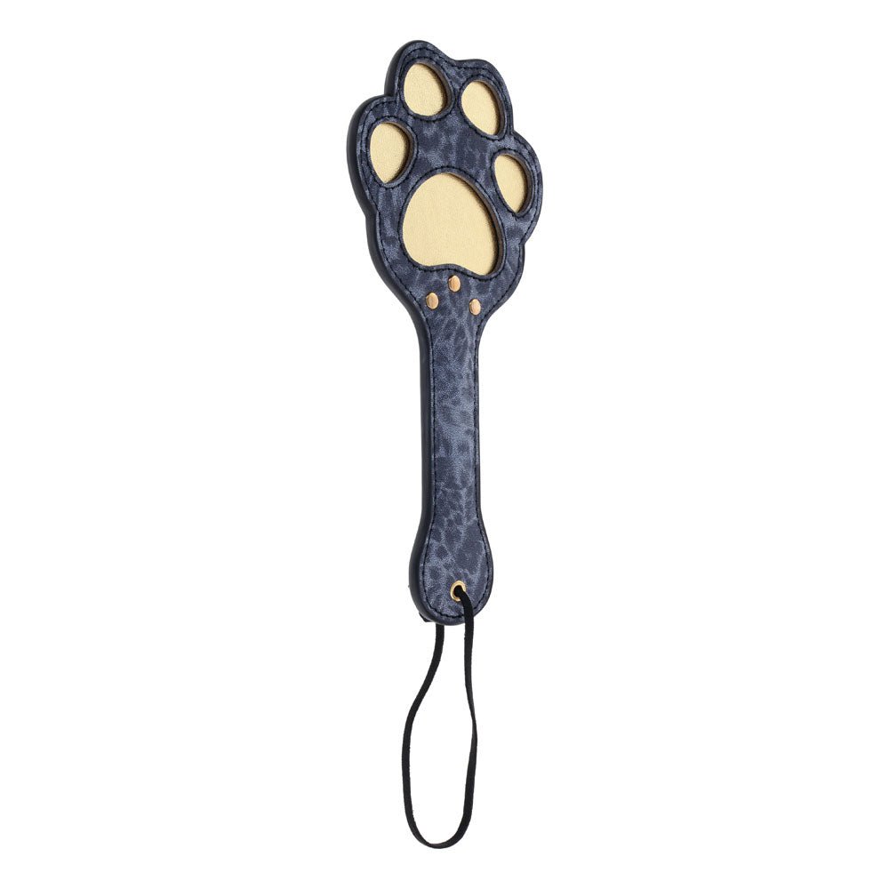 Buy Sex & Mischief Cougar Paw Paddle - Navy Blue/Gold Spanking Paddle – Naughtyhut NZ sex toys online. Discreet delivery & top brands.