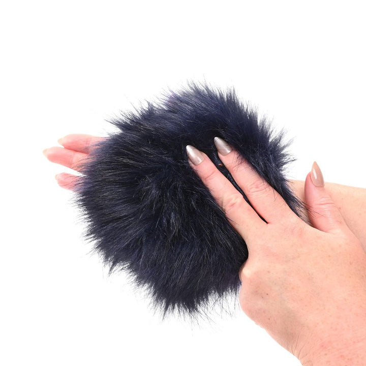Sex & Mischief Cougar Spiked Sensory Glove - Navy Blue Furry Glove with Metal Spikes – Sex toys NZ by Naughtyhut. Discreet delivery nationwide.