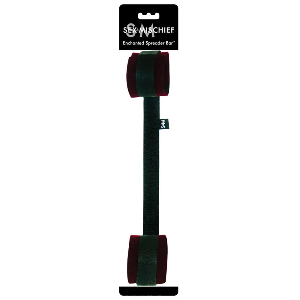 Buy Sex & Mischief Enchanted Spreader Bar - Black/Red Restraints – Naughtyhut NZ sex toys online. Discreet delivery & top brands.