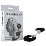 Buy Sex & Mischief Furry Handcuffs - Black - Black Restraints – Naughtyhut NZ sex toys online. Discreet delivery & top brands.