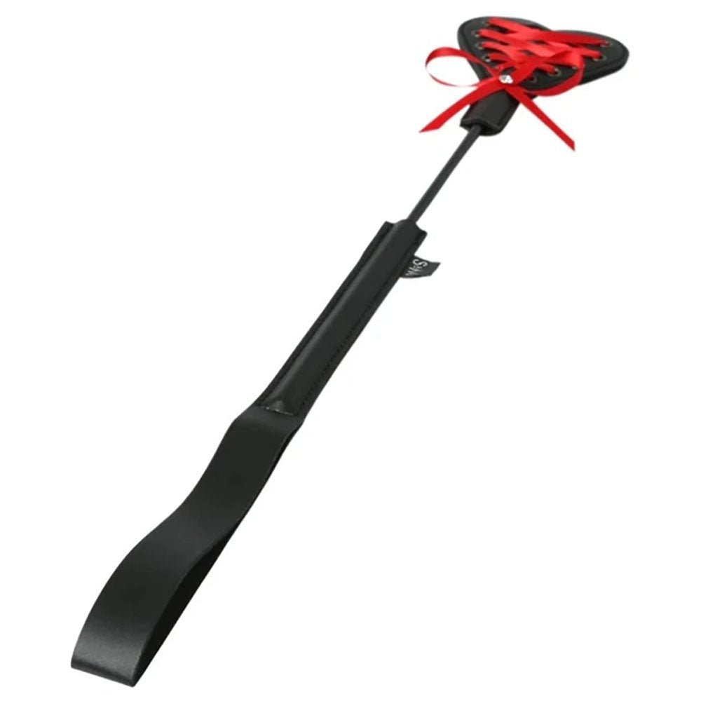 Sex & Mischief Heart Beat Crop - Black/Red 37.5 cm Crop Whip – Sex toys NZ by Naughtyhut. Discreet delivery nationwide.
