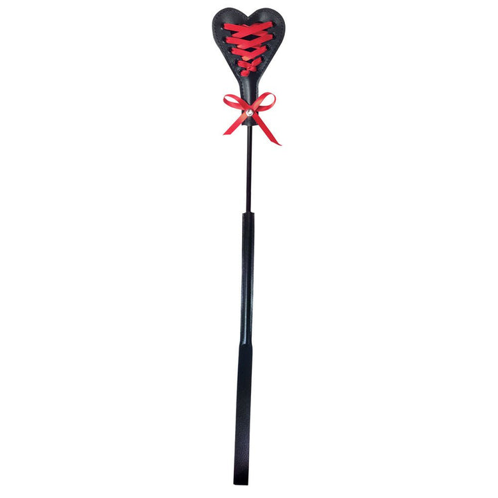 Sex & Mischief Heart Beat Crop - Black/Red 37.5 cm Crop Whip – Sex toys NZ by Naughtyhut. Discreet delivery nationwide.