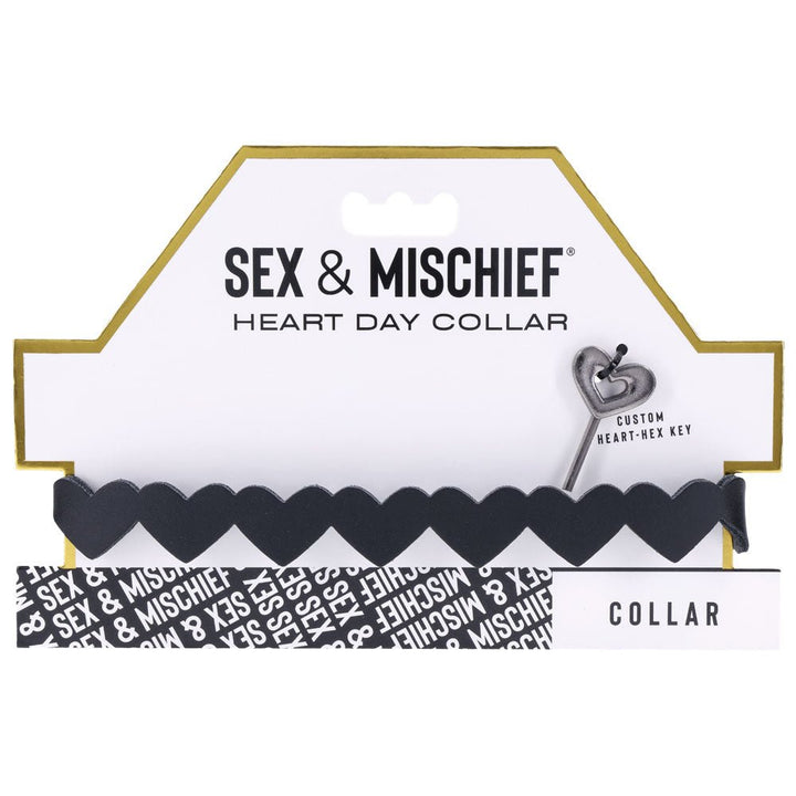 Sex & Mischief Heart Day Collar - Black Collar – Sex toys NZ by Naughtyhut. Discreet delivery nationwide.