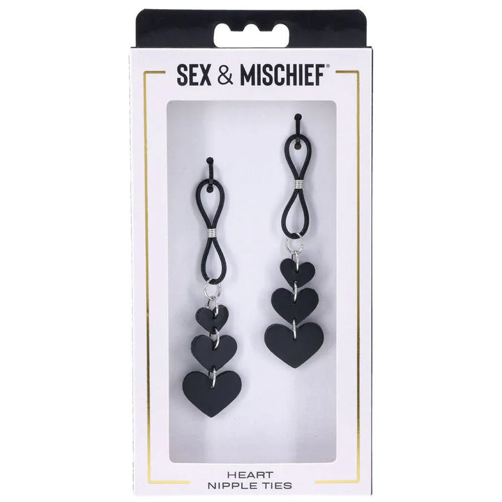 Sex & Mischief Heart Nipple Ties retail box, front of pack