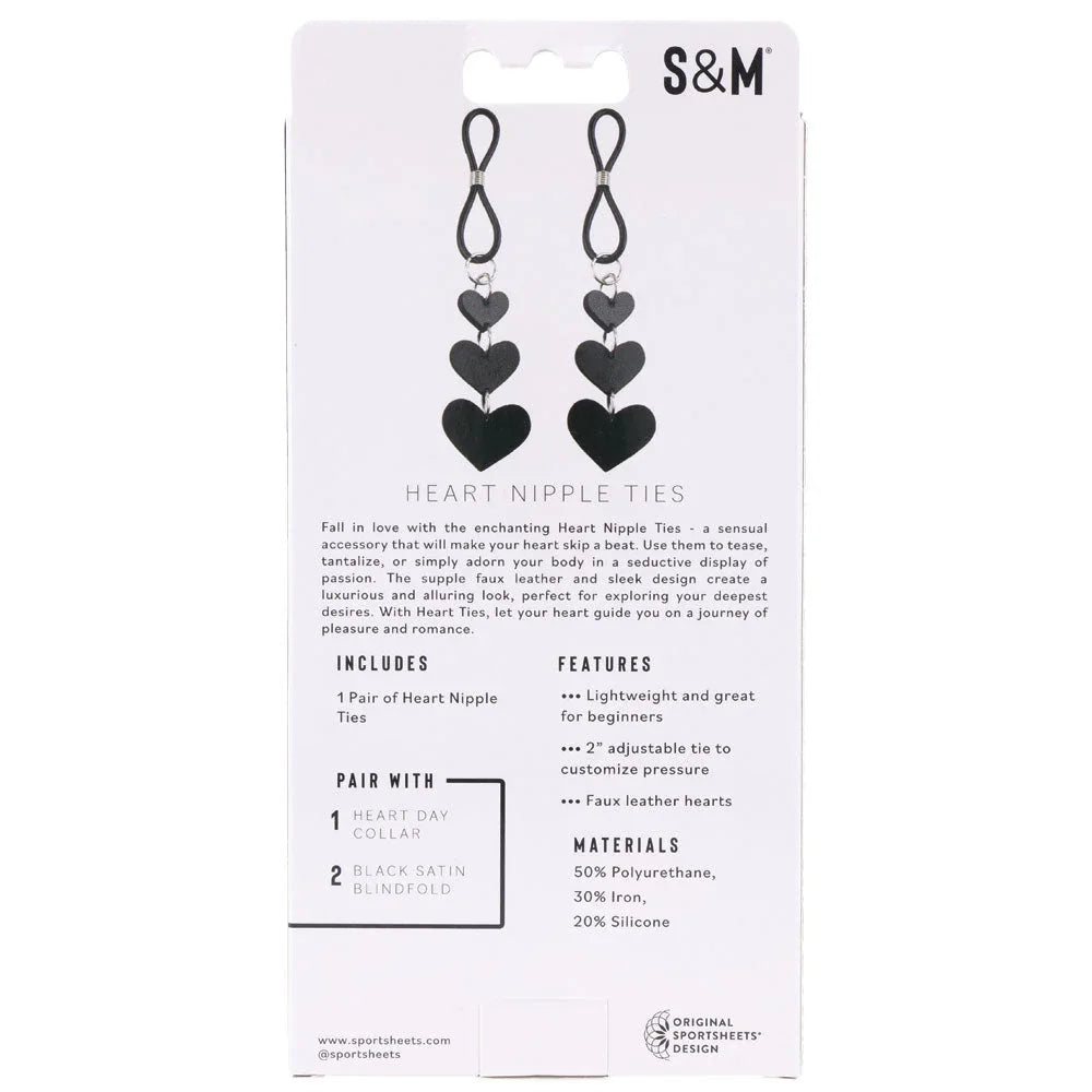 Back of the Heart Nipple Ties box listing features and materials