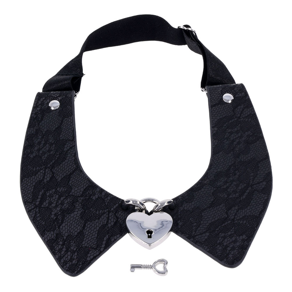 Sex & Mischief Heartbound Lace Day Collar - Black Submission Collar – Sex toys NZ by Naughtyhut. Discreet delivery nationwide.