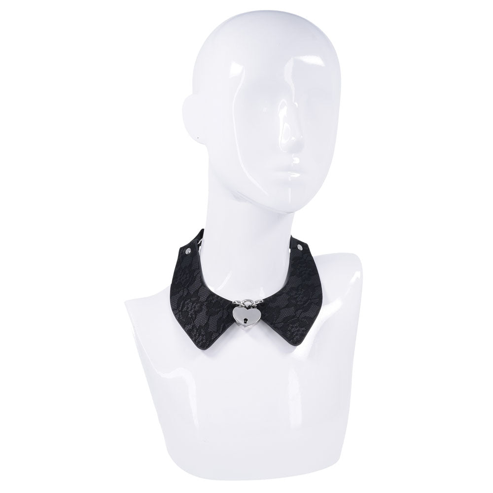 Sex & Mischief Heartbound Lace Day Collar - Black Submission Collar – Sex toys NZ by Naughtyhut. Discreet delivery nationwide.