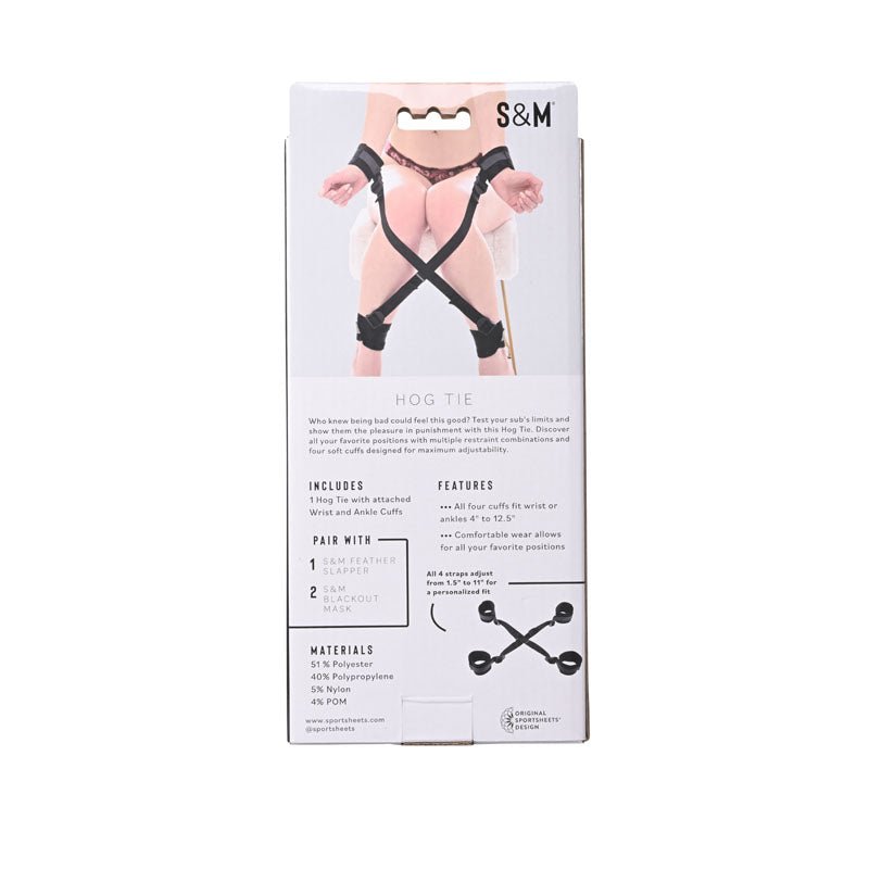 Buy Sex & Mischief Hog Tie - Black Restraint – Naughtyhut NZ sex toys online. Discreet delivery & top brands.