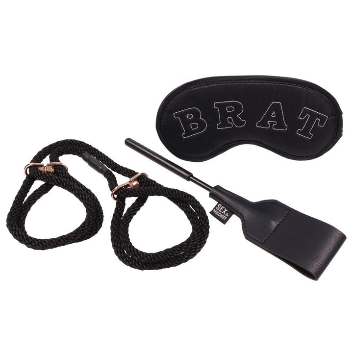 Sex & Mischief Knotty Brat Kit - Black Bondage Kit - 3 Piece Set – Sex toys NZ by Naughtyhut. Discreet delivery nationwide.