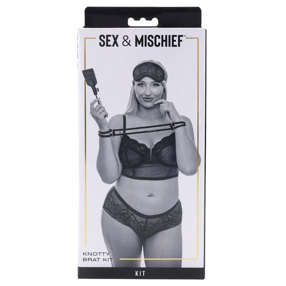 Sex & Mischief Knotty Brat Kit - Black Bondage Kit - 3 Piece Set – Sex toys NZ by Naughtyhut. Discreet delivery nationwide.