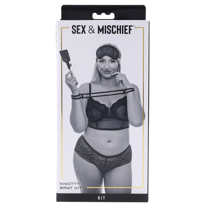 Sex & Mischief Knotty Brat Kit - Black Bondage Kit - 3 Piece Set – Sex toys NZ by Naughtyhut. Discreet delivery nationwide.