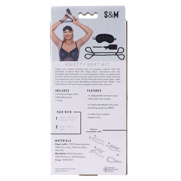 Sex & Mischief Knotty Brat Kit - Black Bondage Kit - 3 Piece Set – Sex toys NZ by Naughtyhut. Discreet delivery nationwide.