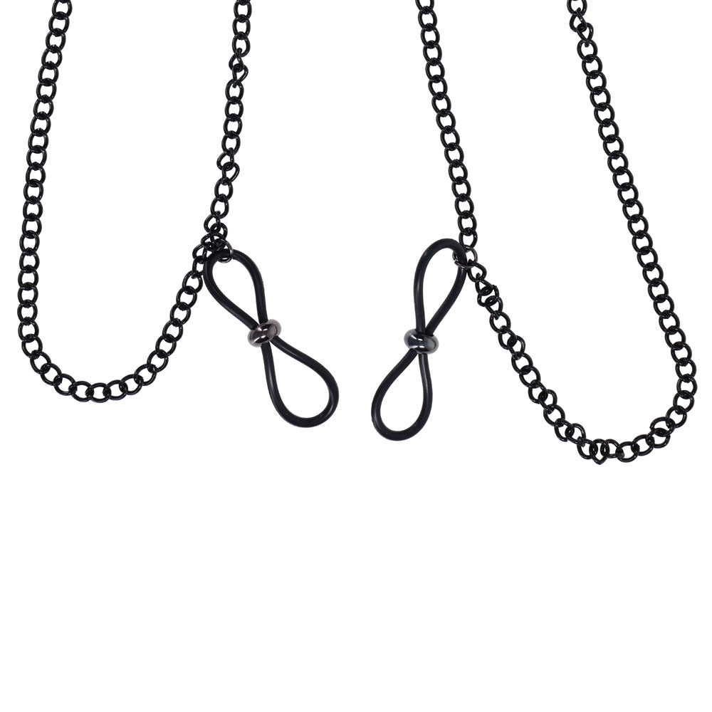 Sex & Mischief Lace Collar with Nipple Ties - Black Neck and Nipple Restraints – Sex toys NZ by Naughtyhut. Discreet delivery nationwide.