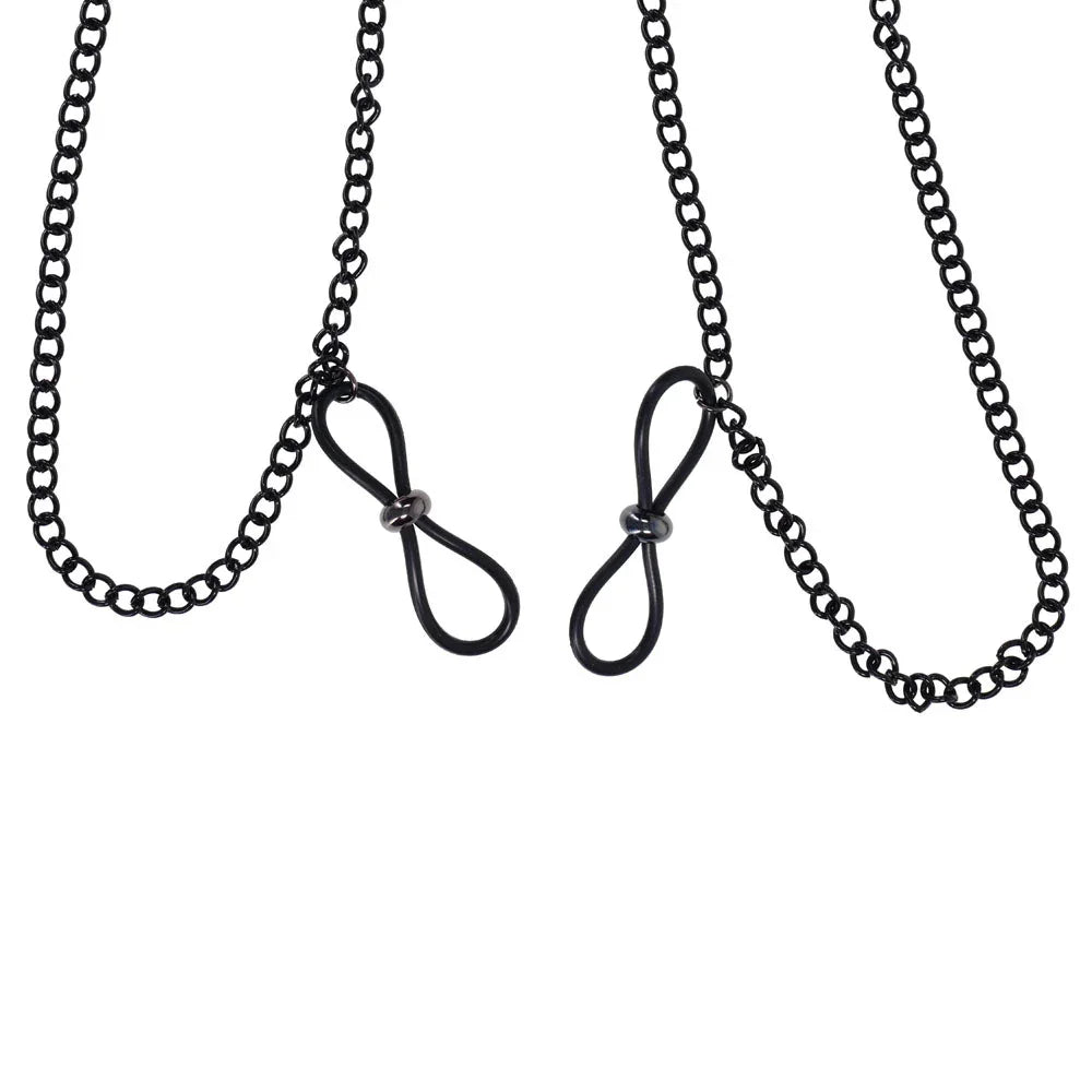 Sex & Mischief Lace Collar with Nipple Ties - Black Neck and Nipple Restraints – Sex toys NZ by Naughtyhut. Discreet delivery nationwide.