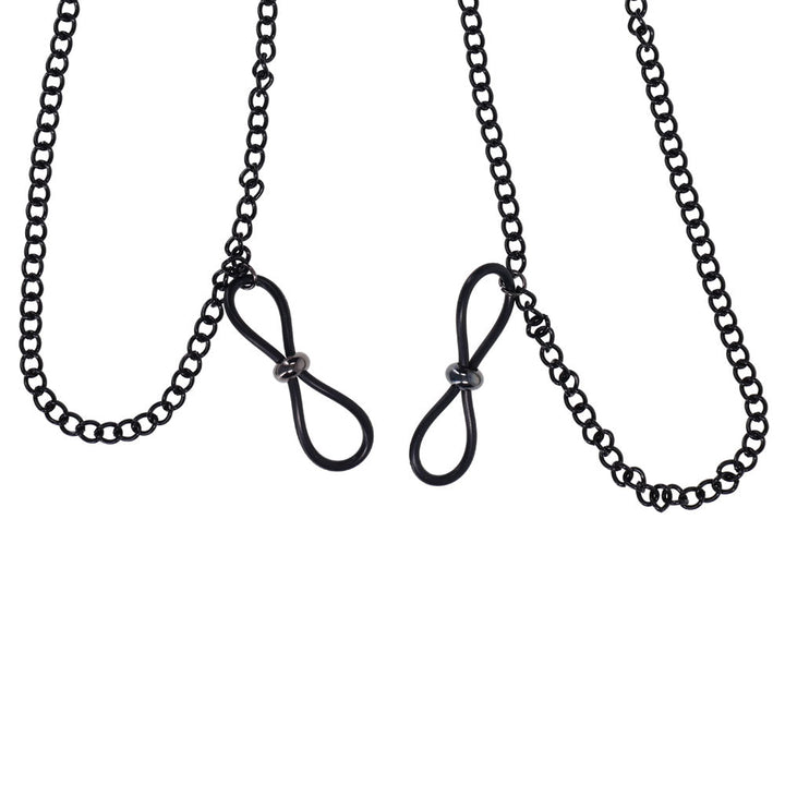 Sex & Mischief Lace Collar with Nipple Ties - Black Neck and Nipple Restraints – Sex toys NZ by Naughtyhut. Discreet delivery nationwide.