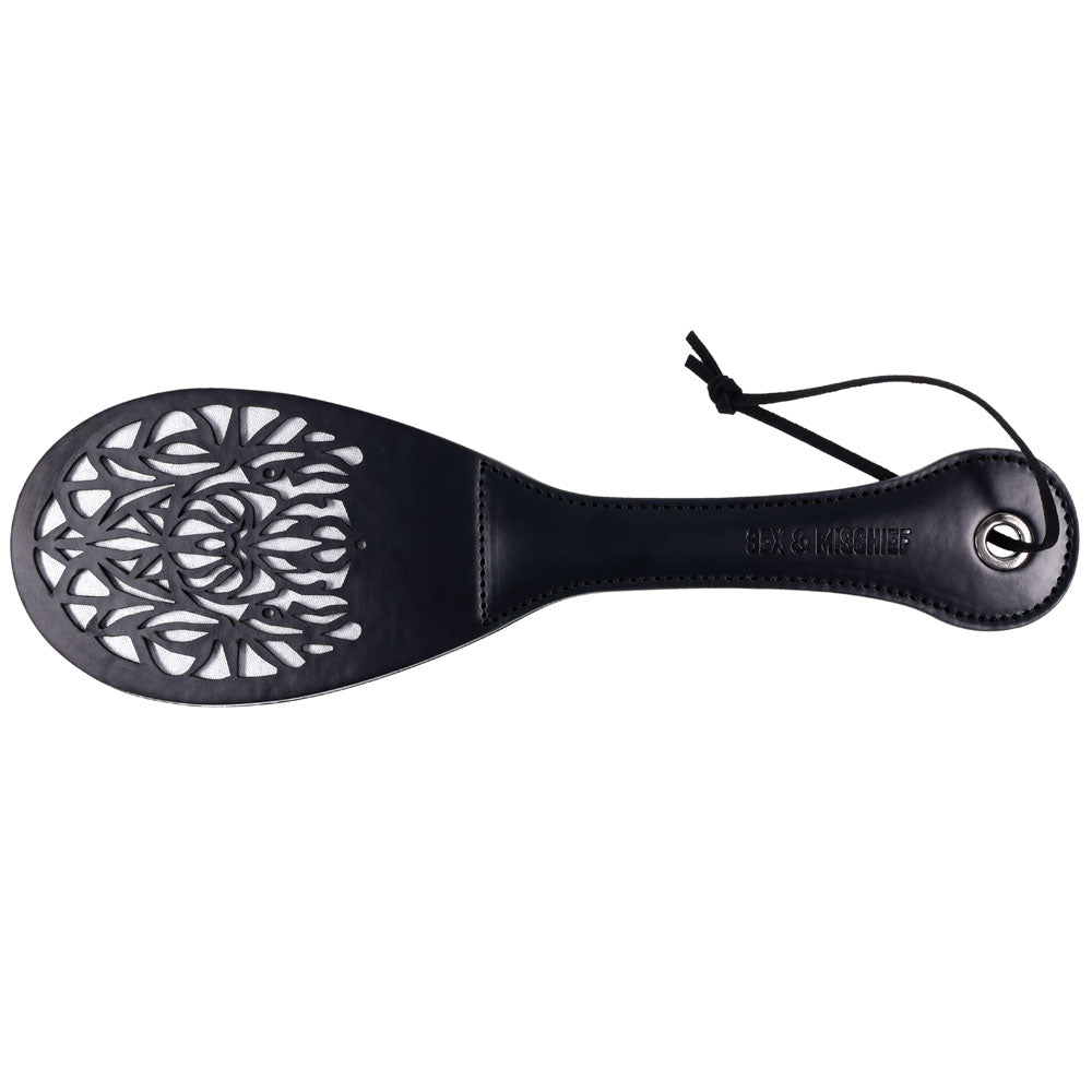 Sex & Mischief Lace Spanker - Black Spanking Paddle – Sex toys NZ by Naughtyhut. Discreet delivery nationwide.