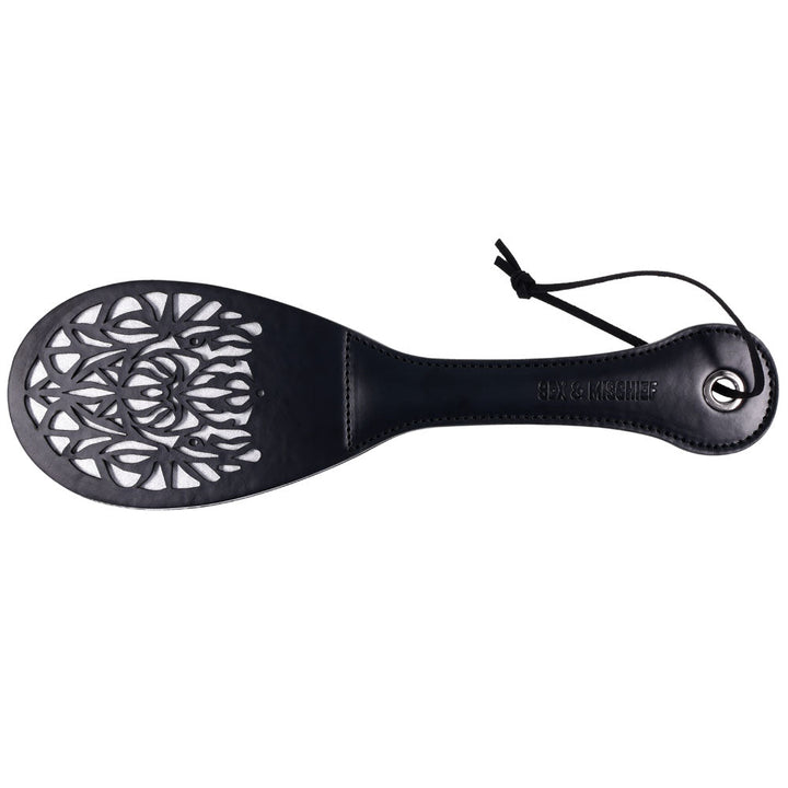 Sex & Mischief Lace Spanker - Black Spanking Paddle – Sex toys NZ by Naughtyhut. Discreet delivery nationwide.