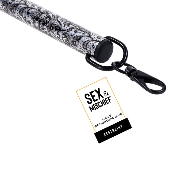 Sex & Mischief Lace Spreader Bar - Aluminium Restraint Bar – Sex toys NZ by Naughtyhut. Discreet delivery nationwide.