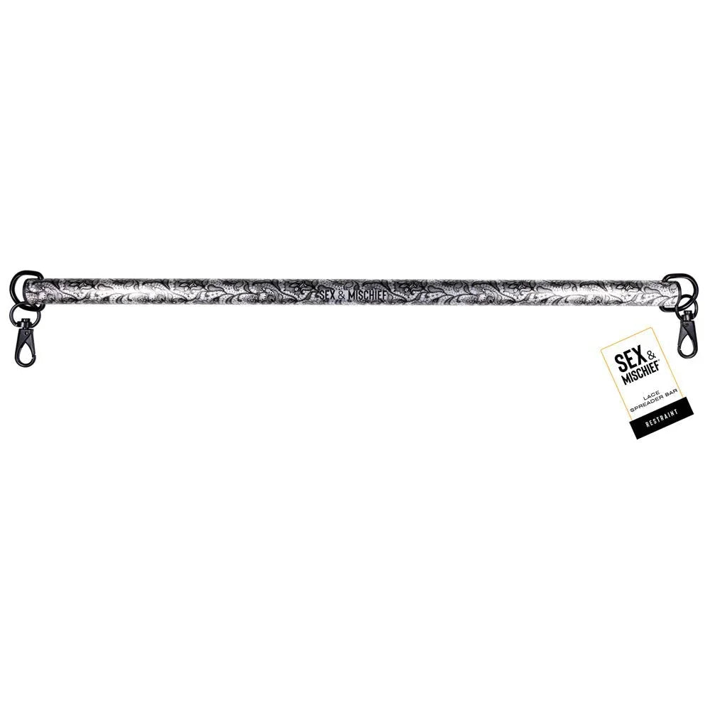 Sex & Mischief Lace Spreader Bar - Aluminium Restraint Bar – Sex toys NZ by Naughtyhut. Discreet delivery nationwide.