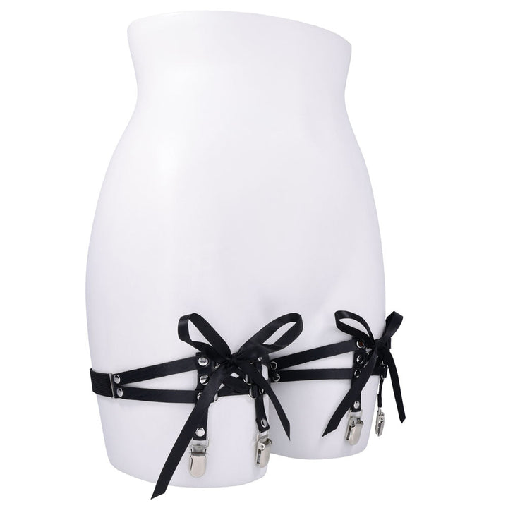 Sex & Mischief Laced Up Garters - Black Garters – Sex toys NZ by Naughtyhut. Discreet delivery nationwide.
