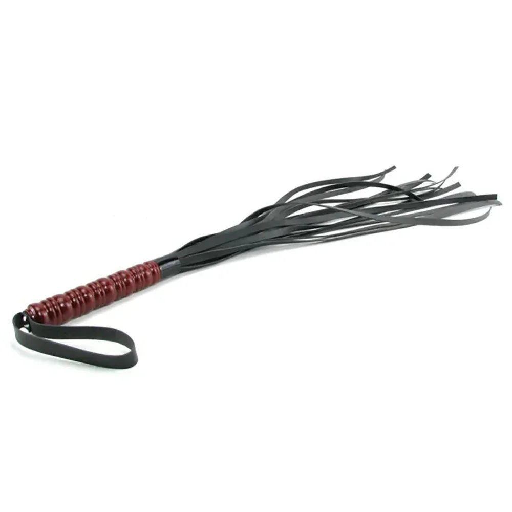 Sex & Mischief Mahogany Flogger - 76 cm Flogger Whip with Wooden Handle – Sex toys NZ by Naughtyhut. Discreet delivery nationwide.